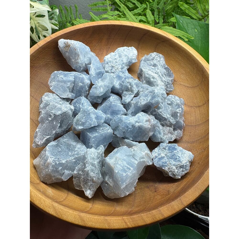 Raw Blue Calcite – Set of 3 - Intuitively Chosen Crystals